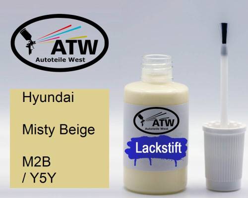 Hyundai, Misty Beige, M2B / Y5Y: 20ml Lackstift, von ATW Autoteile West.